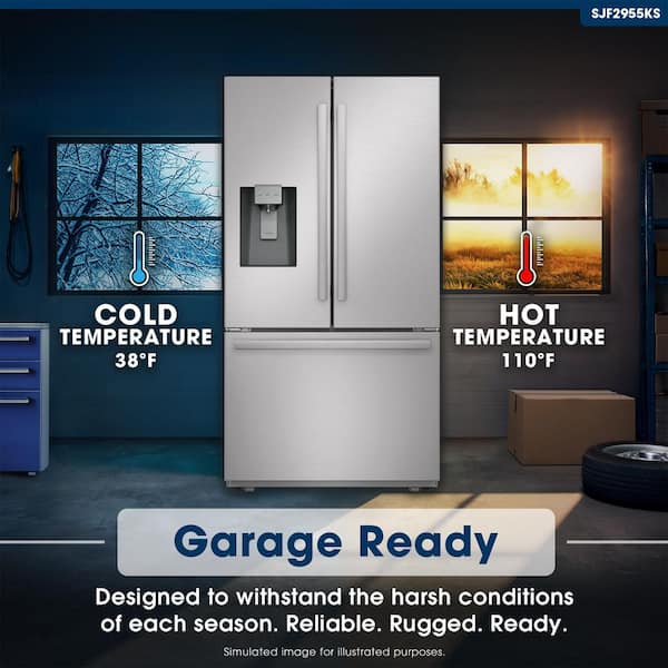 Sharp 36 in 28.9 cu ft Standard Depth French Door Refrigerator in