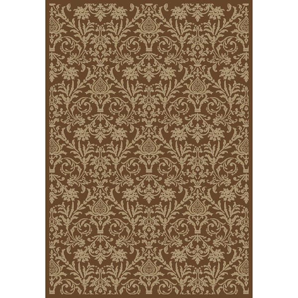 Concord Global Trading Jewel Damask Brown 8 ft. x 10 ft. Area Rug