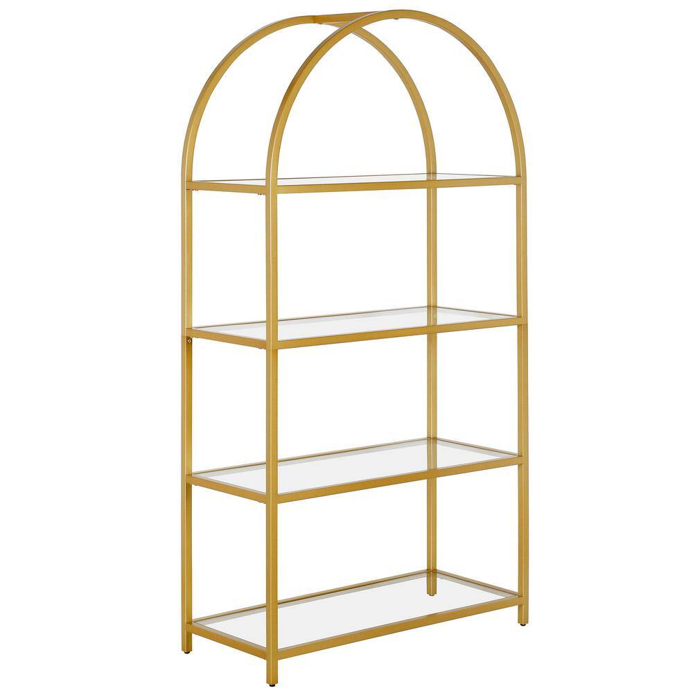 Garrett Brass and Glass 4-Tier Curved Étagère