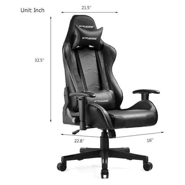 GTRACING Gaming Chair Office Chair PU Leather with Adjustable Headrest and  Lumbar Pillow, Red 