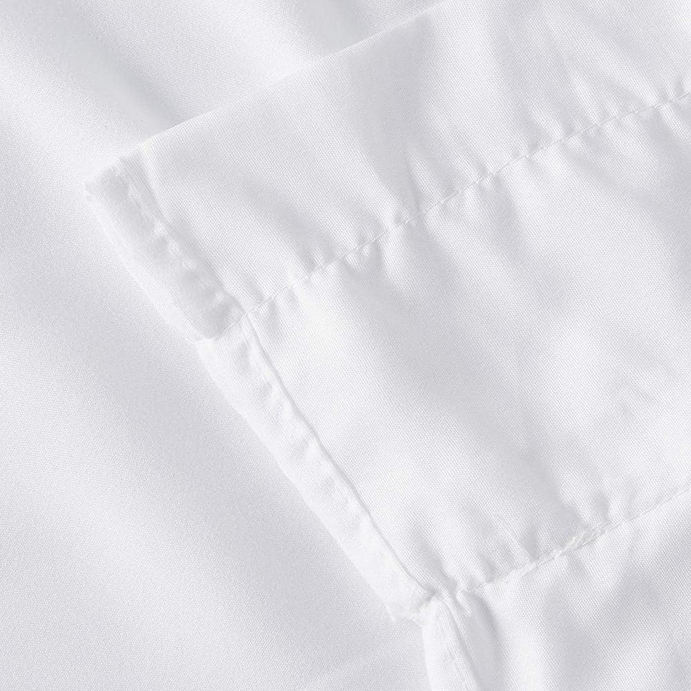 White Sheer Pleated Rod Pocket Ruffled Curtain Panels, 84" x 40"