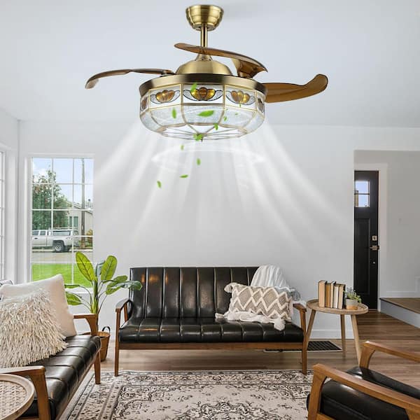 OUKANING 36 in. Indoor Antique Bronze Retro 6-Speed Retractable