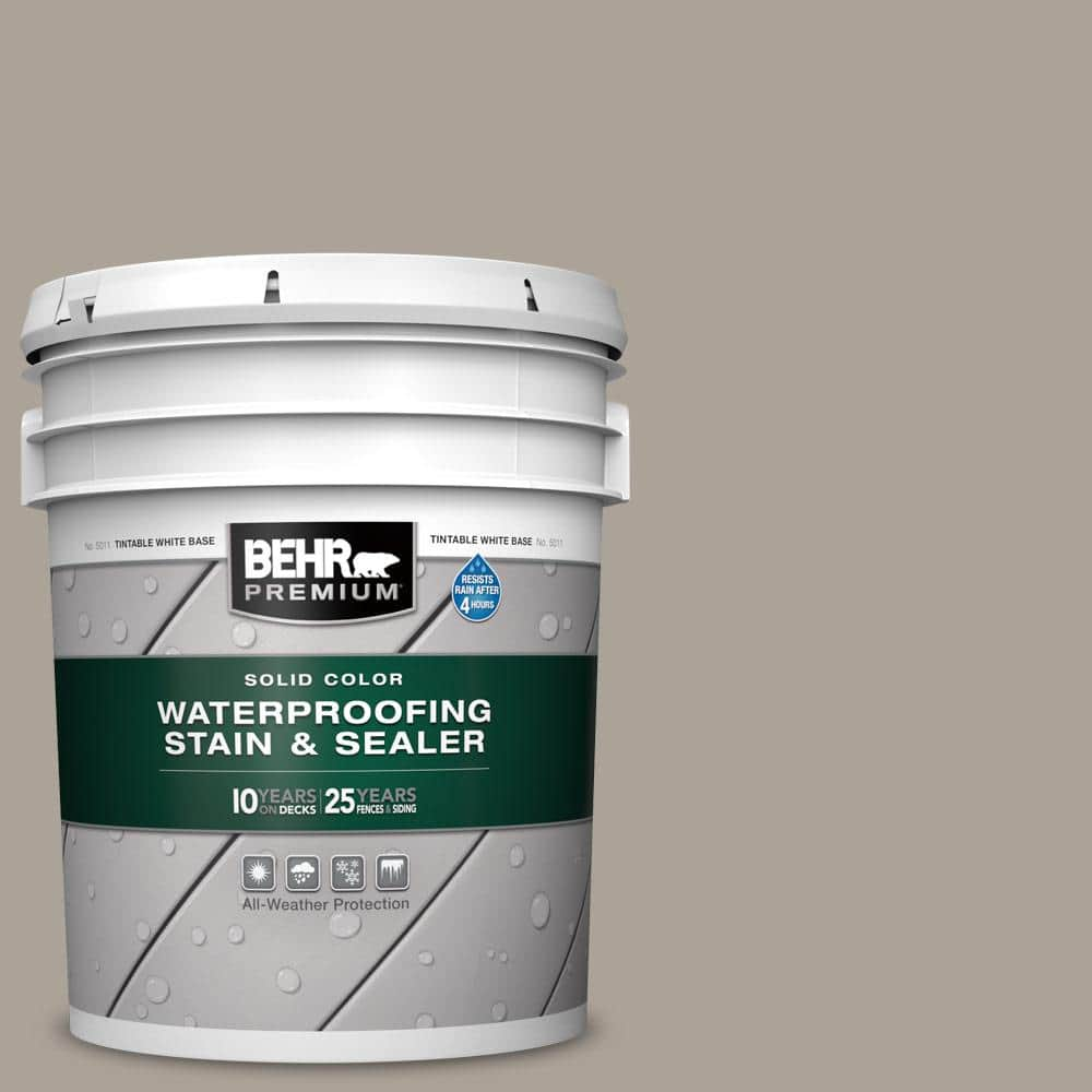 BEHR PREMIUM 5 gal. #ECC-18-1 Quail Ridge Solid Color Waterproofing ...