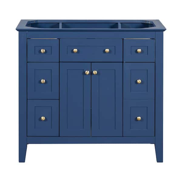 JimsMaison 36 in. W x 18 in. D x 33 in. H Bath Vanity Cabinet without Top in Blue