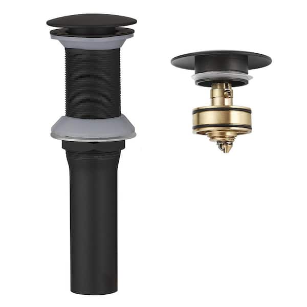 Bathroom Sink Pop-Up Drain without Overflow in Matte Black