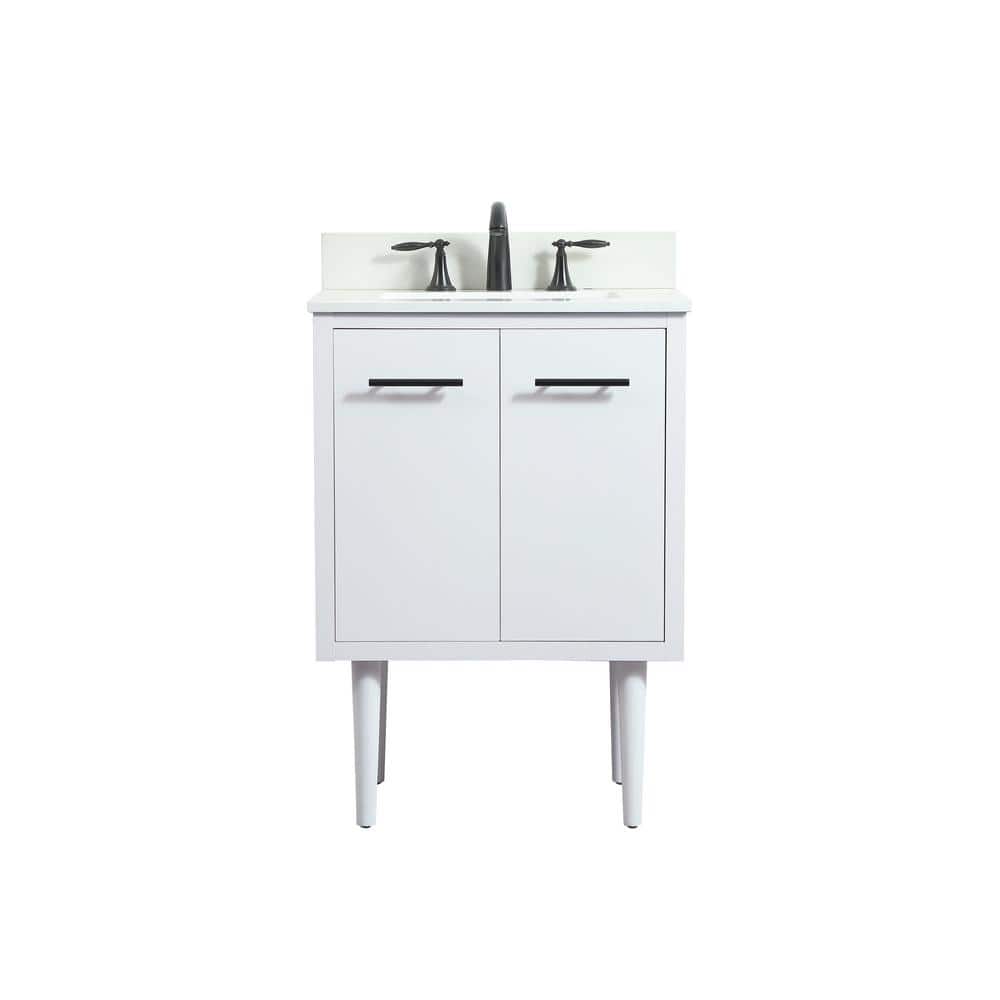 Simply Living 24 in. W x 19 in. D x 33.5 in. H Bath Vanity in White with Iv