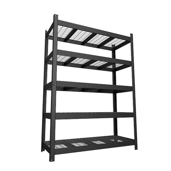 5-Shelf Heavy Duty Metal Garage Storage Shelving Unit in Black (81 in. H x 60 in. W x 24 in. D)