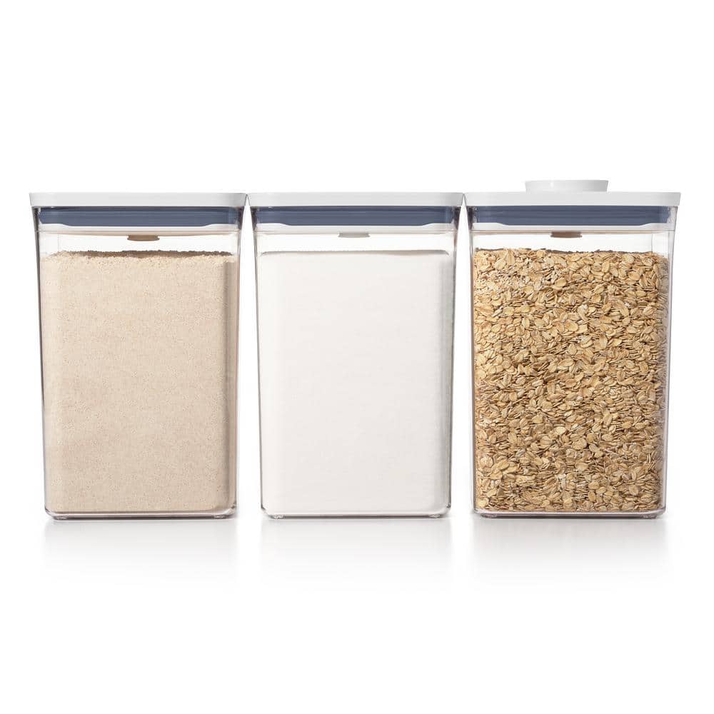 Silver BPA-Free Plastic Airtight Pop Container Set, 6-Piece