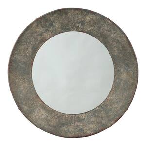 4 in. x 30.25 in. Round Metal Frame Gray Wall Mirror