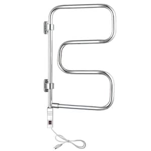 Elements 4-Bar Plug-In Towel Warmer in Silver Polished Stainless Steel