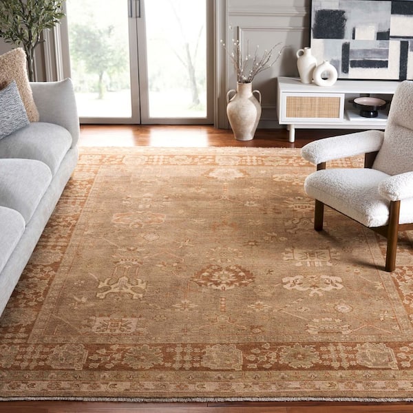 Oushak 9 ft. x 12 ft. Beige/Rust Oriental Area Rug