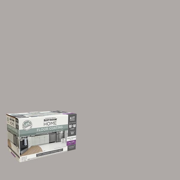 Rust-Oleum Home 1 qt. Gray Owl Interior Floor Base Semi-Gloss Clear Coating Kit