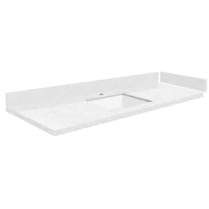 Silestone 60.5 in. W x 22.25 in. D Quartz Vanity Top in Statuario with White Rectangular Single Sink