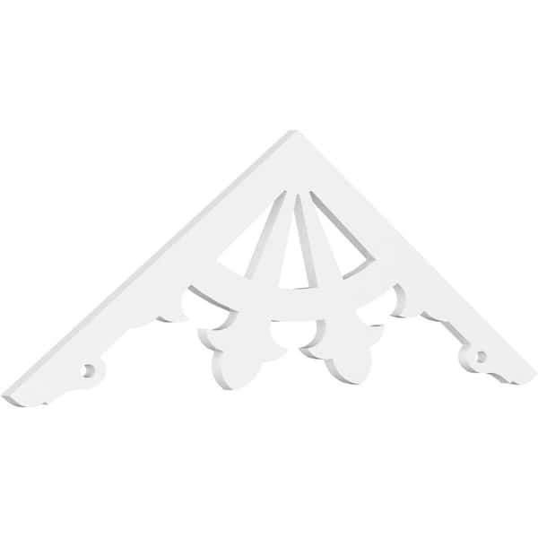 Ekena Millwork Pitch Riley 1 in. x 60 in. x 22.5 in. (8/12) Architectural Grade PVC Gable Pediment Moulding
