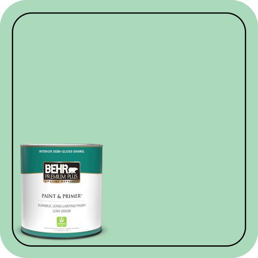 1 qt. #P410-3 Shanghai Jade Semi-Gloss Enamel Low Odor Interior Paint & Primer price history on PriceWatchPro