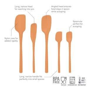 Apricot Silicone Flex-Core 5-Piece Spatula Set