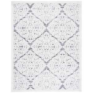 Cabana Ivory/Gray 8 ft. x 10 ft. Diamond Medallion Indoor/Outdoor Patio  Area Rug