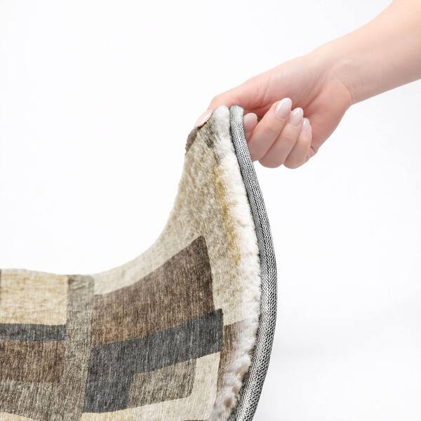 Dream Shag Premium Machine Washable Abstract ADS740 Chocolate 10 ft. x 14 ft. Area Rug