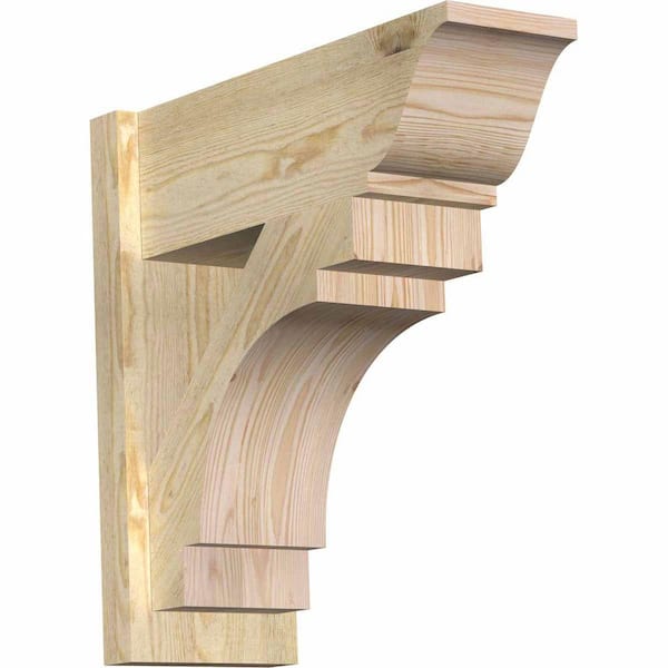 Ekena Millwork 8 in. x 22 in. x 22 in. Merced Traditional Rough Sawn Douglas Fir Outlooker