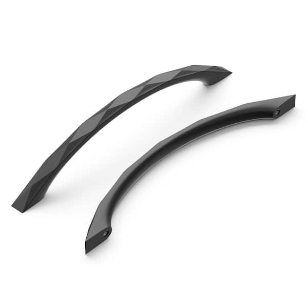 HICKORY HARDWARE Karat Collection Cabinet Pull 6-5/16 in. (160 mm) Center to Center Matte Black Finish Modern Zinc Arch Pull (1-Pack)