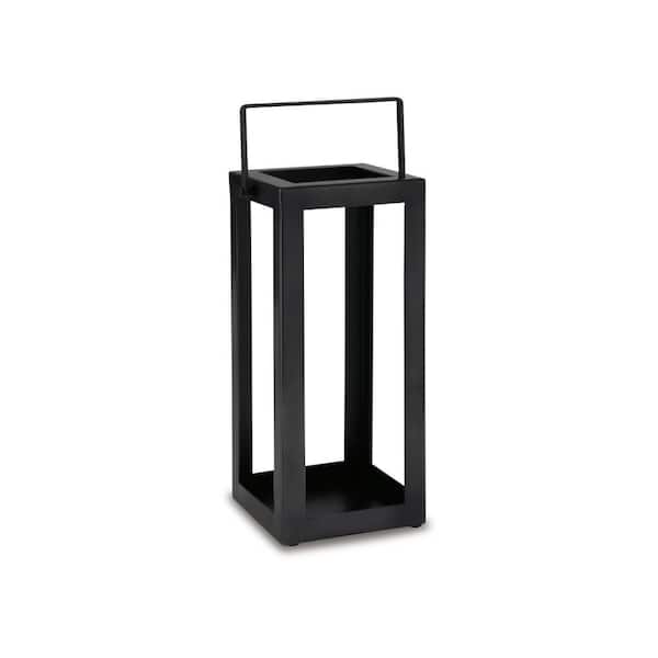Benjara Black Metal Cage Style Design Lantern with Handle Metal