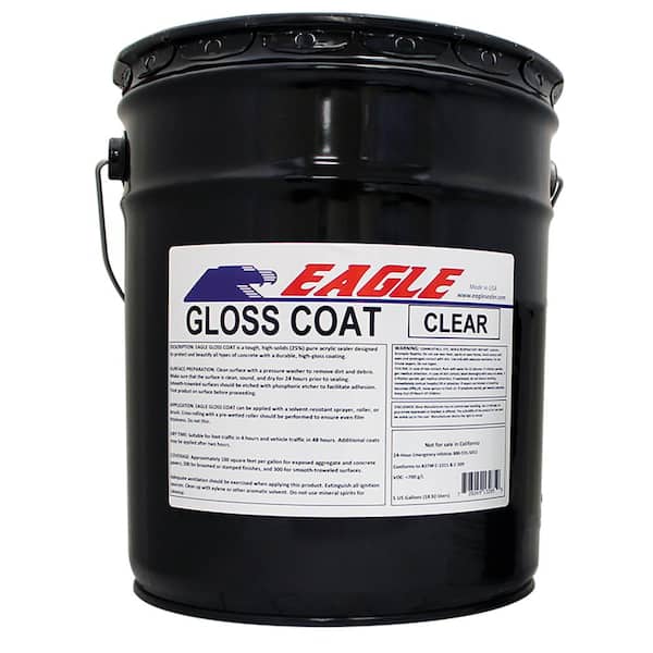 Eagle 5 Gal. Gloss Coat Clear Wet Look Solvent-Based Acrylic Concrete Sealer
