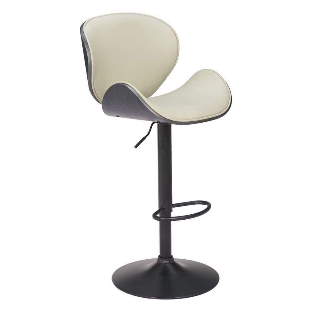 27.4 in. H Gray Finish Low Back Wood Bar Stool with Faux Leather Square Seat Set of 2 price history on PriceWatchPro