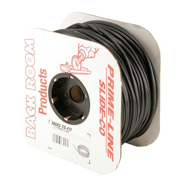 Prime-Line Screen Retainer Spline, 0.200 in. Diameter, Black Vinyl, 1 Roll of 500 ft.