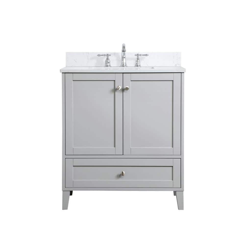 Timeless 30 in. W Single Bath Vanity in Grey with Engineered Stone Vanity T