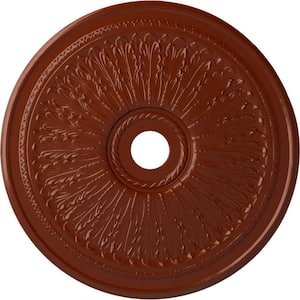 1 in. x 29-1/8 in. x 29-1/8 in. Polyurethane Oakleaf Ceiling Medallion, Firebrick