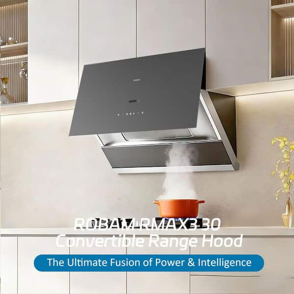 30 in. 1200 CFM Ducted Under Cabinet Range Hood with Auto Airflow Adjustment and Smart Gesture Control in Grey