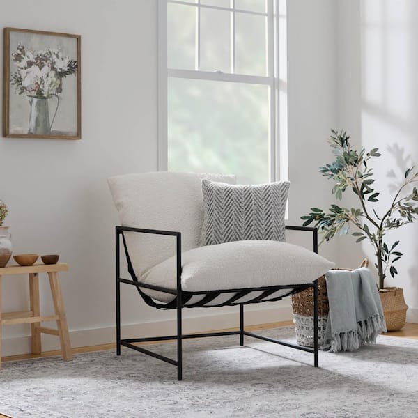 Brookside Enya Cream Metal Frame Sling Chair