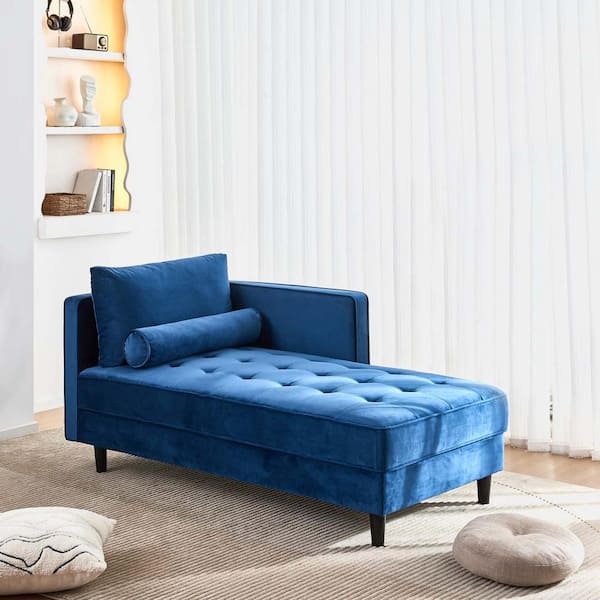 Blue Velvet Chaise Lounge