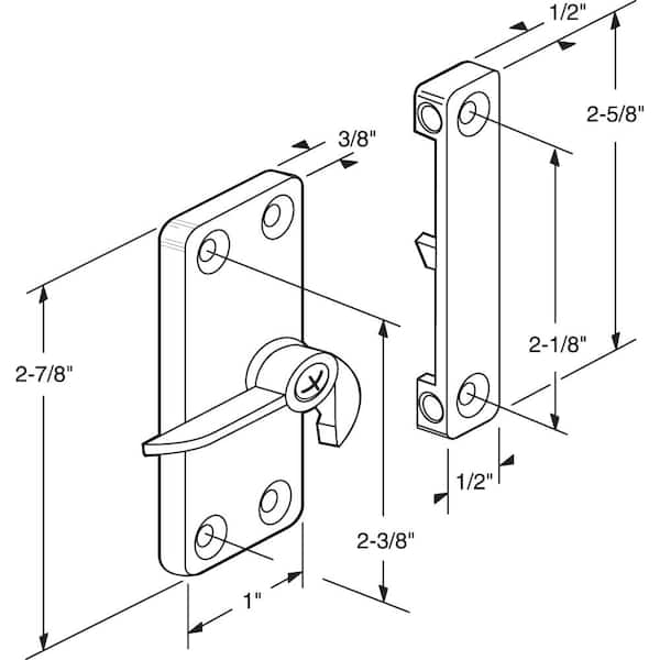 Prime-Line Mortise Style Sliding Screen Door Hook Latch A 121 - The Home  Depot