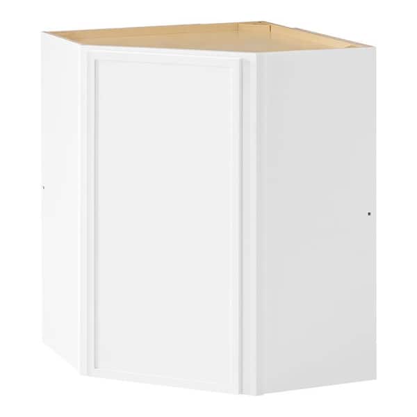 Leyton 24 in. Wx 24 in. Dx30 in. H Ready to Assemble Plywood Slim Shaker Corner Diagonal Kitchen Cabinet in Alpine White