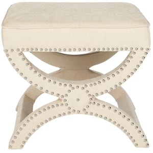 Mystic White/Cream Accent Ottoman