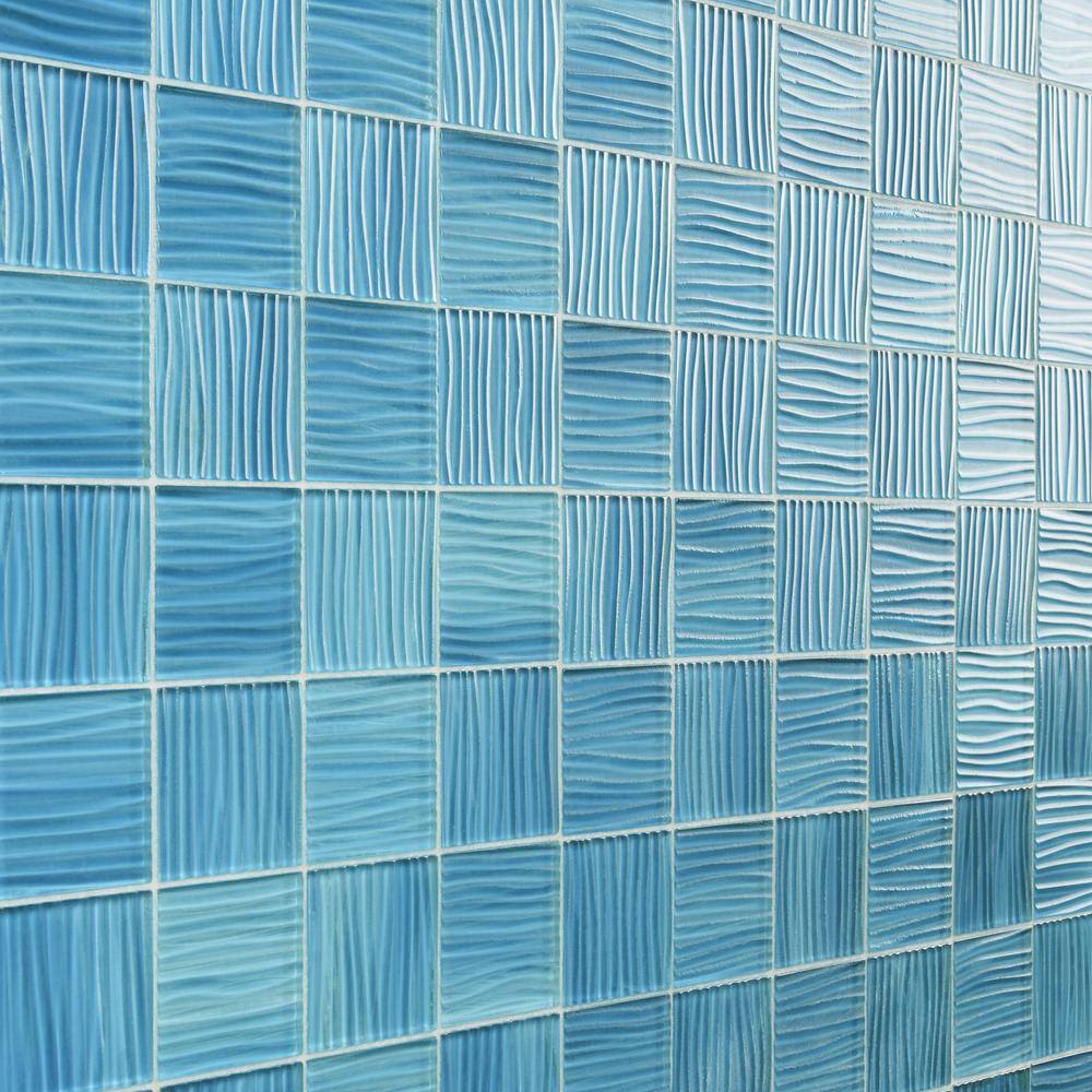 Mineralis Polished Blue Glass Mosaic Wall Tile