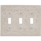 Faux Stone 3 Gang Toggle Resin Wall Plate - Almond