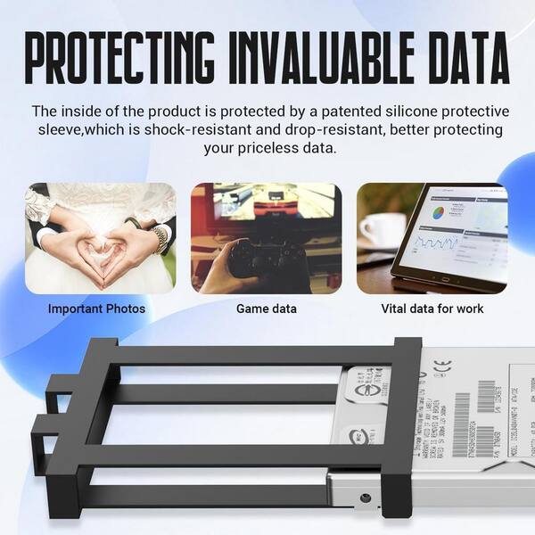 EKIEUDL - 1TB Portable Type-C External Expansion Storage Hard Drive HDD-USB 3.0, Ultra-Fast Data Transfers for PC & Laptop, White