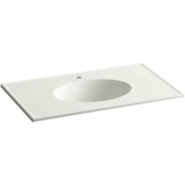 KOHLER Ceramic/Impressions 37 in. Vitreous China Vanity Top with Basin in Dune Impressions