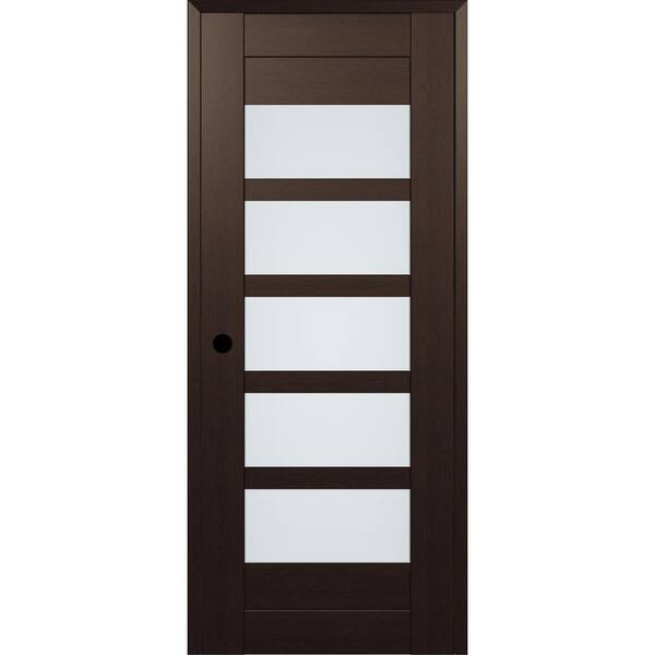Belldinni 32 in. x 80 in. Vona 07 Right-Hand 5Lite Frosted Glass Veralinga Oak Composite DIY-Friendly Single Prehung Interior Door