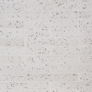 Fusion Brick Lunar Gray 2.48 in. x 15.74 in. Natural Terrazzo Cement Subway Wall Tile (5.38 sq. ft./Case)