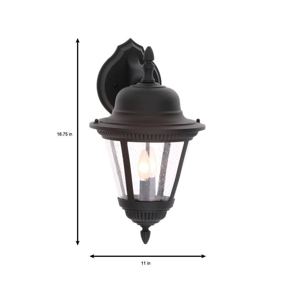 Westport 19.25" Black and Bronze Outdoor Wall Lantern