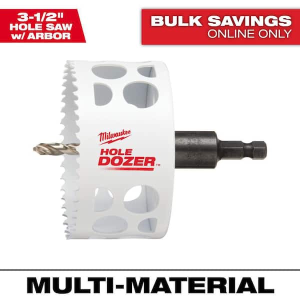 Milwaukee 3-1/2 in. HOLE DOZER Bi-Metal Hole Saw with 3/8 in. Arbor and Pilot Bit