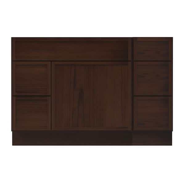 48 in. W x 21 in. D x 32.5 in. H Bath Vanity Cabinet without Top in Brown