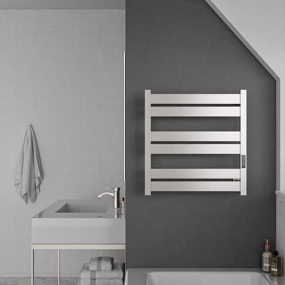 Brushed Nickel Wall Mounted 6-Bar Electric Towel Warmer