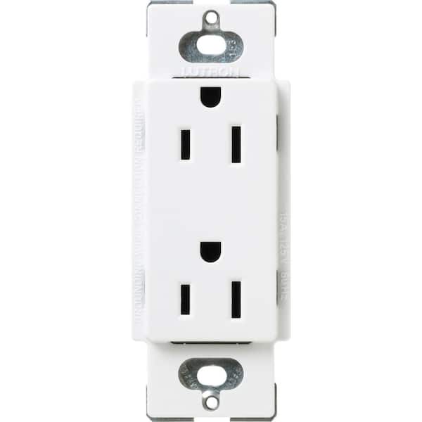 Lutron Satin Colors 15 Amp Tamper-Resistant Duplex Receptacle - Snow