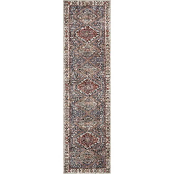 Well Woven Cameo Bohemian Vintage Ivory Multicolor Oriental Medallion Pattern Runner Rug 3x10 2'7 x 9'10 