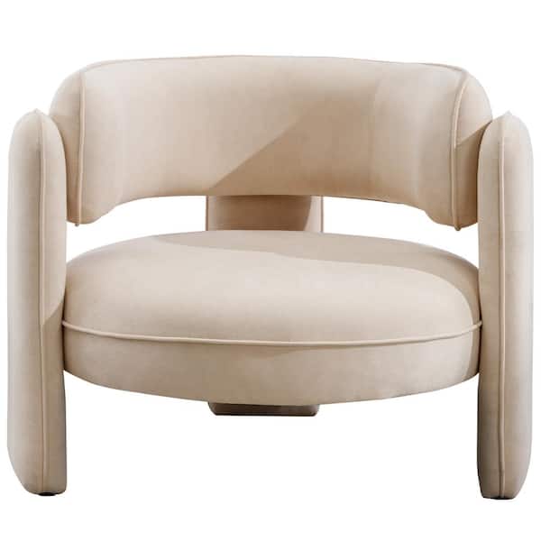 Beige velvet accent chair discount