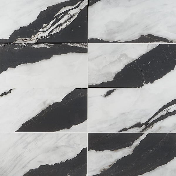 Ivy Hill Tile Saroshi Panda White 11.81 in. x 23.62 in
